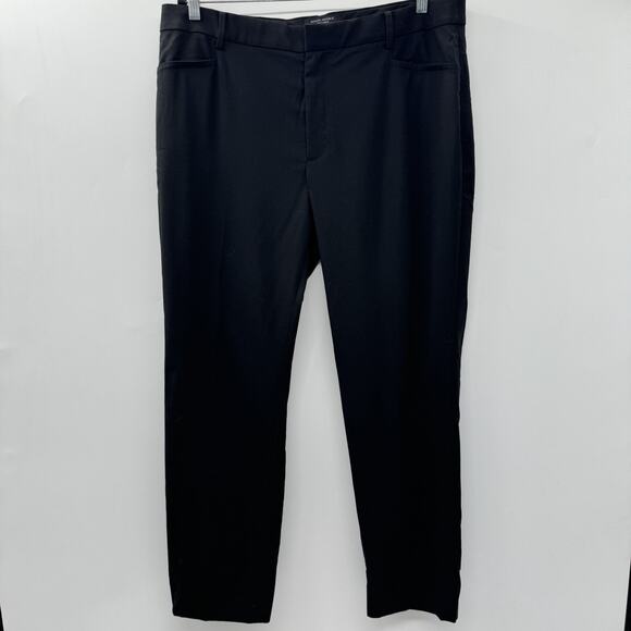 Banana Republic Siena Slim Italian Wool Ankle Pant Size 16L Tall Black Corporate - Picture 2 of 15